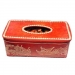 image of Folk Craft - oxhide leather tissue box,handicrafts,arts