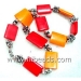 17" natural coral necklace oblong coral beads