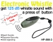 THREE TONE OLIVE SHAPE PLASTIC ELECTRONIC WHISTLE - Result of whistle
